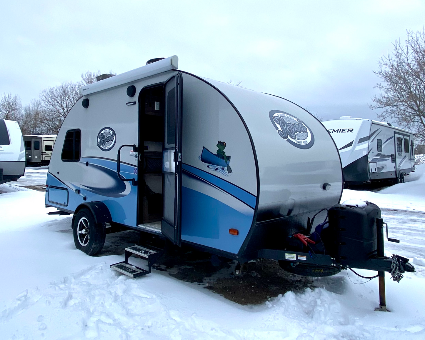 2018 Forest River R-Pod RP176 Travel Trailer showing exterior door open