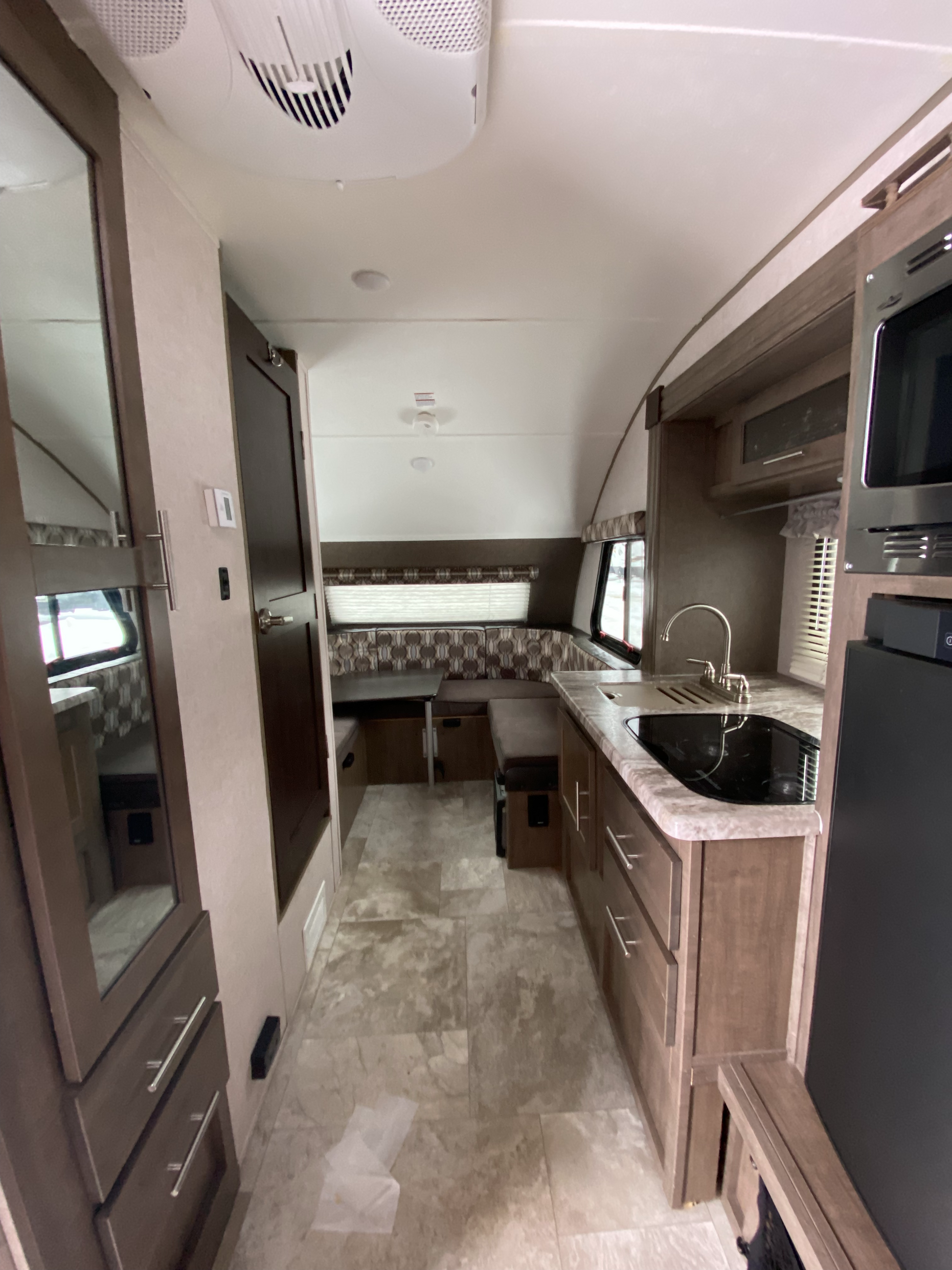 2018 Forest River R-Pod RP176 Travel Trailer showing interior view looking towards U-shpap