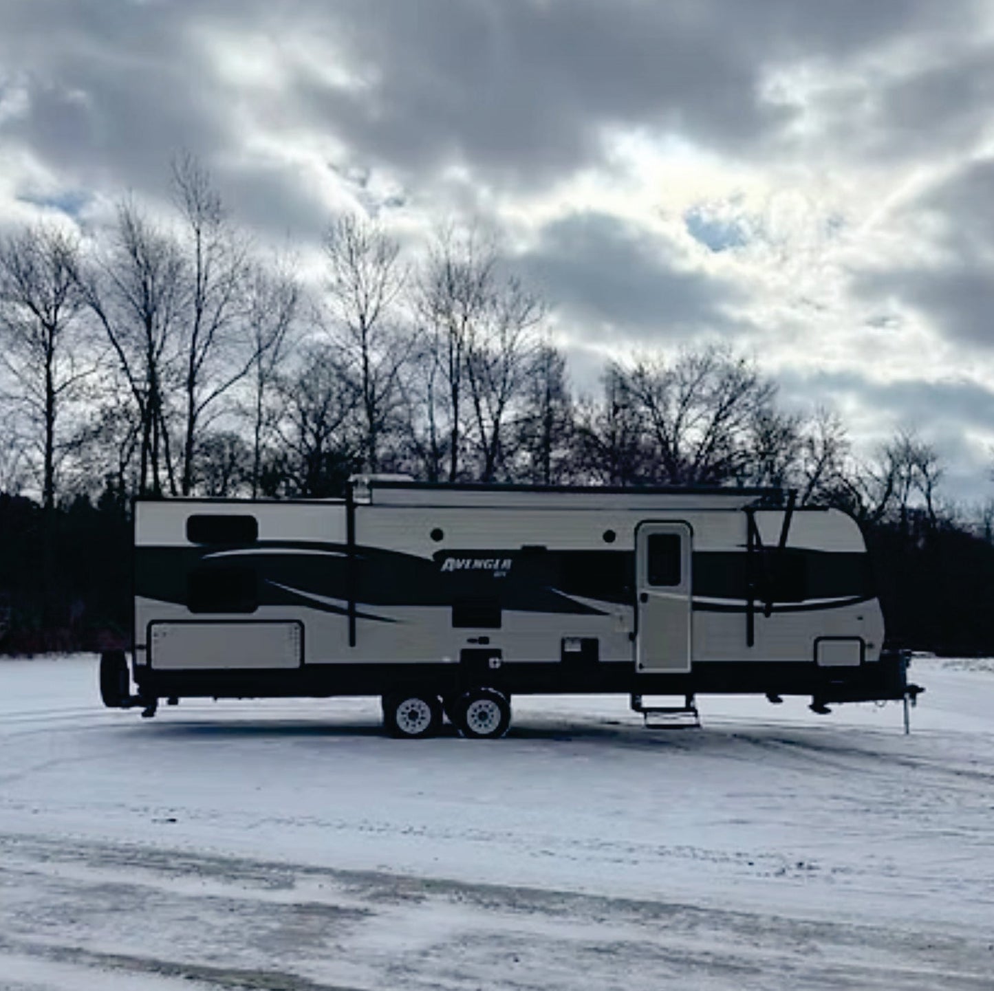 2018 Forest River Avenger 27DBS Travel Trailer entry door and outdoor kitchen