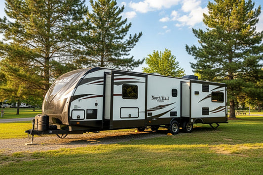 2015 HEARTLAND NORTH TRAIL 32RETS Travel Trailer in a campground