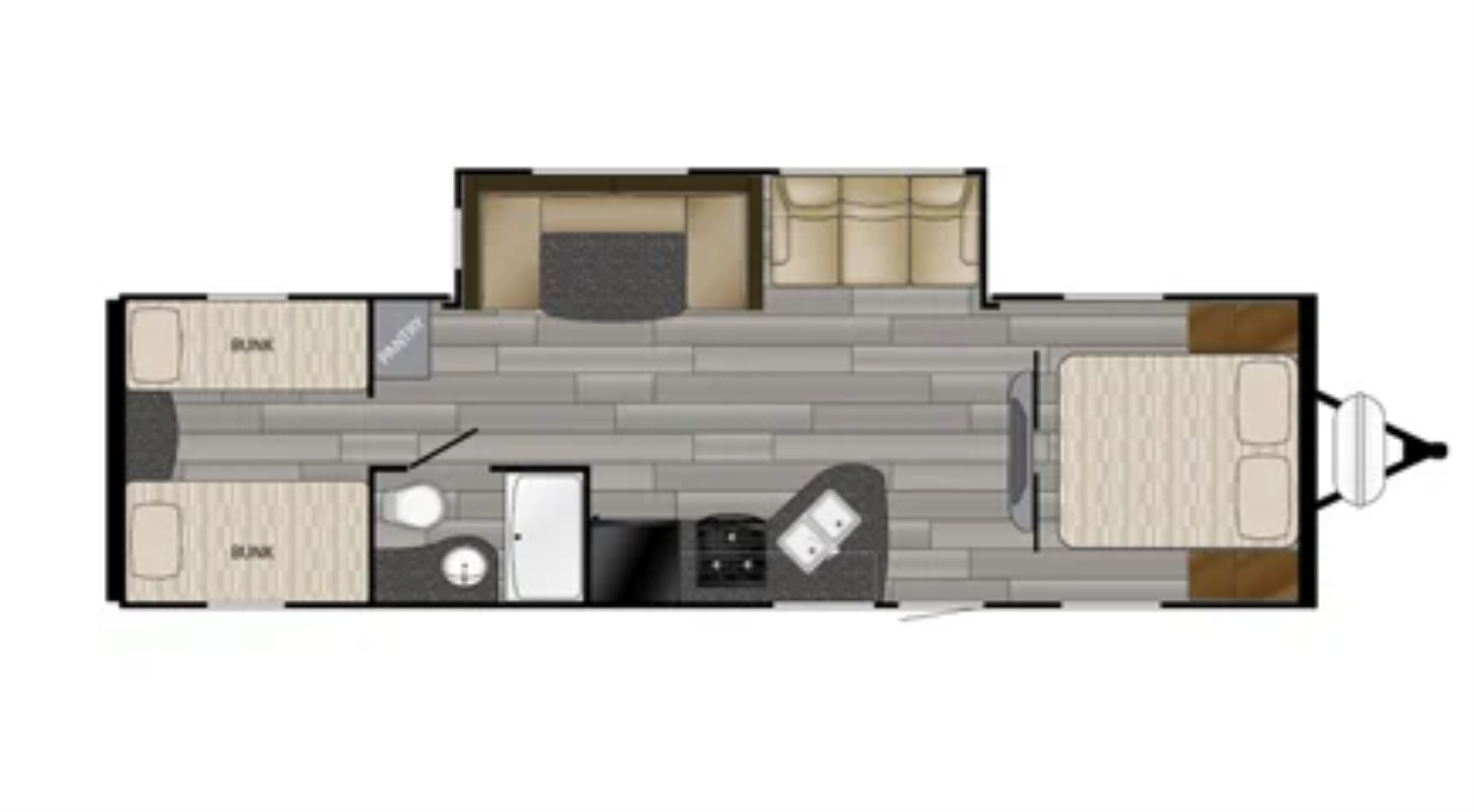 2018 Prowler Lynx 30LX travel trailer showing interior floorplan layout